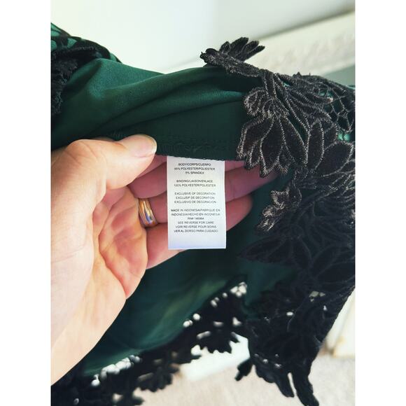 Donna Ricco Green Velvet Burnout Fit & Flare Dress Size 4 Holiday - Picture 6 of 9